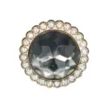 Pendentif de chaussure en strass rond avec pierre grise pour décoration de sabots DIY. - 907-23