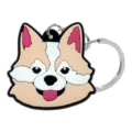 Gedetailleerd weergave van de schattige cartoon puppy hond siliconen sleutelhanger. - Puppy Stijl