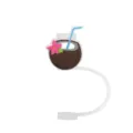 Cute tropical coconut silicone straw topper for Stanley cup, creative dust-proof straw cover. - 8mm / Coconut