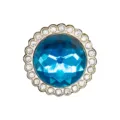 Breloque chaussure strass cristal métal pour sabots, accessoire déco pierre bleue. - 907-18 / Bleu