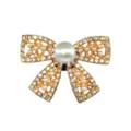 Sparkling Rhinestone Bow Clog Shoe Charm Metal Pearl Shoe Buckle DIY Accessory for Shoes - Rhinestone Bow