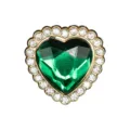 Charme de chaussures en métal cristal vert en forme de cœur strass brillant accessoire - 907-67 / Vert