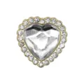 Joli pendentif coeur strass metal cristal sabot decoration boucle accessoire brillant - 907-74