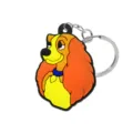 Leuke tekenfilm hond sleutelhanger hanger pvc zacht rubber metalen ring tas accessoire - HYB7054-18 (Puppy)