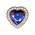 Pendentif chaussure métal cristal cœur gemme violette strass broche sabot décoratif - 907-75