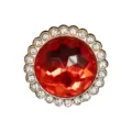 Pendentif chaussure sabot strass pierre précieuse rouge métal cristal accessoire SKU - 907-16
