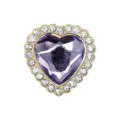 Breloque de chaussure strass cœur métal gemme violette décoration sabot accessoire chic - 907-71
