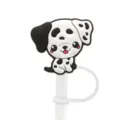 Cute dalmatian silicone straw cover topper dust plug reusable straw accessory decoration - 1792-14 (Without Straw)