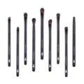 9-teiliges professionelles Lidschatten Pinsel Set in Schwarz, weiche Haare fuer Augen Make up. - Mattschwarz