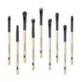 Professionelles 9-teiliges Augen-Make-up-Pinsel-Set mit Holzgriffen für Lidschatten und Blending. - Massivholz Weiß