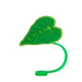 Cute green leaf silicone straw cover for reusable tumblers, dustproof straw topper accessory. - 8mm / Green Heart Leaf