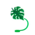Cute silicone monstera leaf straw cover, dustproof straw topper for tumbler cups. - 8mm / Monstera Leaf