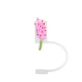 Cute pink tropical flower silicone straw cover cap for Stanley cup tumbler accessories. - 8mm / Pink Tropical Flower