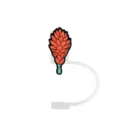 Cute tropical flower silicone straw cover cap for Stanley tumbler, dustproof reusable straw topper. - 8mm / Red-Orange Flower