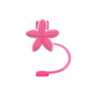 Pink flower silicone straw cover for Stanley tumbler, cute reusable dustproof straw topper. - 8mm / Pink Five-Petal Flower