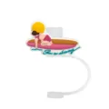 Silicone straw cover with cute surfing cartoon design, dustproof topper for tumblers. - 8mm / Surfer