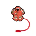 Hawaiian shirt silicone straw topper cute floral dust-proof cover for Stanley cup accessories - 8mm / Hawaiian Shirt