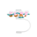 Cute silicone straw cover with surf letter design, dustproof topper for Stanley tumbler cups. - 8mm / SURF Text