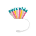 Silicone straw topper cover for Stanley cup with colorful fan design and cute text. - 8mm / Colorful Fan PURA VIDA