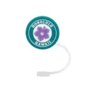 Hawaiian style purple hibiscus silicone straw cover for Stanley cup, cute dust-proof topper. - 8mm / HONOLULU