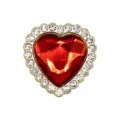 Breloques de chaussures strass coeur rouge boucle cristal métal pour déco sabots - 907-66