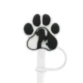 Silicone pet paw straw cover cute cat dog design dustproof stopper for drinking straws - 1792-15 (Straw Not Included)