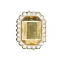 Breloque de chaussure en cristal métallique avec gemme jaune et strass pour sabots. - 907-29