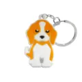 Schattige puppy sleutelhanger siliconen hond tas hanger kawaii dier sleutelring cadeau - HYB7054-41 (Witte en Oranje Puppy)