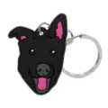 Schattige zwarte hond sleutelhanger dier PVC hanger voor tas rugzak leuke accessoires - Zwarte Hond