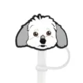 Cute cartoon dog silicone straw cover dust plug creative straw topper for party drinking cups - 1792-29 (Without Straw)