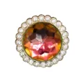 Jolie breloque de chaussure en cristal coloré avec bordure en strass pour sabots. - 907-25