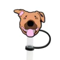Cute cartoon dog silicone straw cover dust-proof plug reusable drinkware accessories topper - 1792-35 (Without Straw)