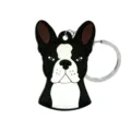 Leuke hond sleutelhanger, zwart-witte puppy siliconen ring voor tas en telefoon decoratie. - HYB7054-43 (Boston Terrier)