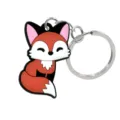 Leuke cartoon vos PVC sleutelhanger, schattige dierlijke sleutelhanger hanger voor tassen. - Kleine Vos