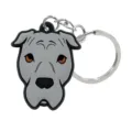 Leuke grijze hond sleutelhanger PVC dier tas hanger ring accessoire voor dagelijks gebruik. - Grijze Puppy