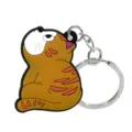 Leuke cartoon bruine kat PVC sleutelhanger met metalen ring voor sleutels en tasdecoratie. - Bruine Kat