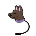 Cute silicone dog straw cover dust plug for tumblers and cups, creative drink accessory. - 1792-38