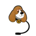 Cute silicone dog straw cover and dust cap, creative animal straw topper decoration accessory - 1792-44