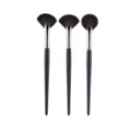 Professionelles Fächer-Make-up-Pinsel-Set mit schwarzen Griffen zum präzisen Verblenden. - Set mit silbernen Kupferrohr-Pinseln (3 Stück)
