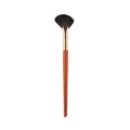 Holzgriff Fächer Make-up-Pinsel, weicher Tierhaar Highlighter und Pinsel für Gesicht - Flacher Schrägkopf-Fächerpinsel mit goldenem Aluminiumrohr