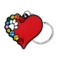 Mooie leuke hartvormige dierenpoot PVC sleutelhanger met metalen ring accessoire gift. - Hartvormige Pootafdruk