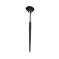 Schwarzer Griff Fächer Make-up Pinsel weiches Tierhaar Highlighter Puderpinsel neu - Flacher Schrägkopf-Fächerpinsel mit silbernem Kupferrohr