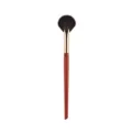 Professioneller Fächer Make-up Pinsel mit Holzgriff für präzises Auftragen von Puder. - Abgerundeter Fächerpinsel mit goldenem Aluminiumrohr