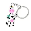Leuke cartoon koe PVC sleutelhanger variant, schattige dierlijke sleutelring hanger. - Koe met Beker
