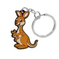 Schattige kangoeroe moeder en kind PVC zachte rubberen sleutelhanger, perfecte tas hanger cadeau. - Kangoeroe moeder en jong