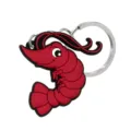 Leuke rode kreeft PVC sleutelhanger, levendige zachte dieren tas hanger accessoires. - Rode garnaal