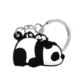 Schattige panda PVC sleutelhanger cartoon dier tas hanger, zwart-witte rubberen ring accessoire. - Panda