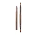 Dual-ended retractable lip brush with cap portable makeup brush for lipstick and concealer - Gold