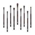 Professionelles 9-teiliges Augen-Make-up-Pinsel-Set mit Holzgriff fuer praezises Verblenden. - Naturholzfarbe
