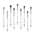 9 Stk. Make-up Pinsel Set Ponyhaar Lidschatten Verblenden Pinsel Professioneller Weißer Griff - Perlweiß